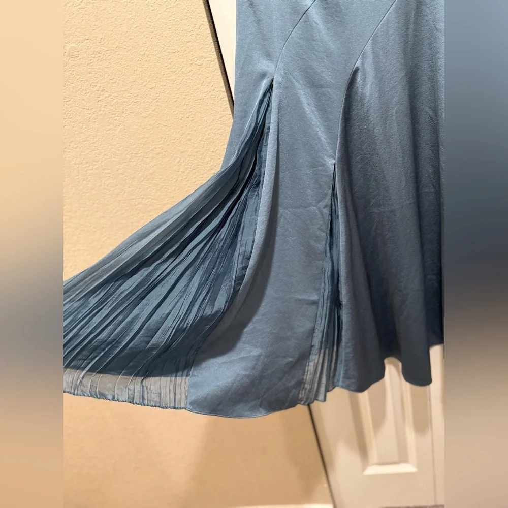 Vince Pleat-Detail Midi Skirt Drape Asymmetric Hem , size 0/XS - Picture 7 of 13